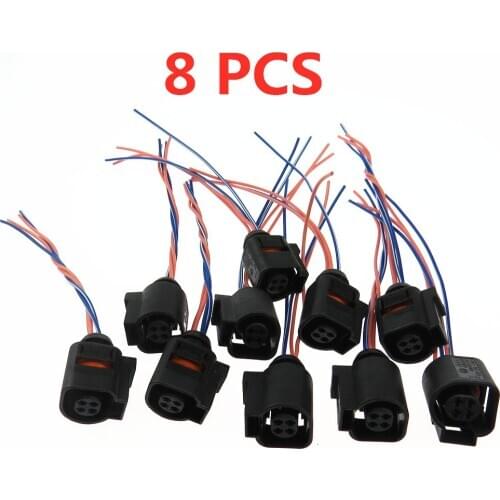 8Pcs Water Temperature Sensor Plug Harness Pigtail For Passat B5 Golf 5 MK5 Jetta Bora Beetle Tiguan A4 A6 A3 S4 S6 4B0 973 712
