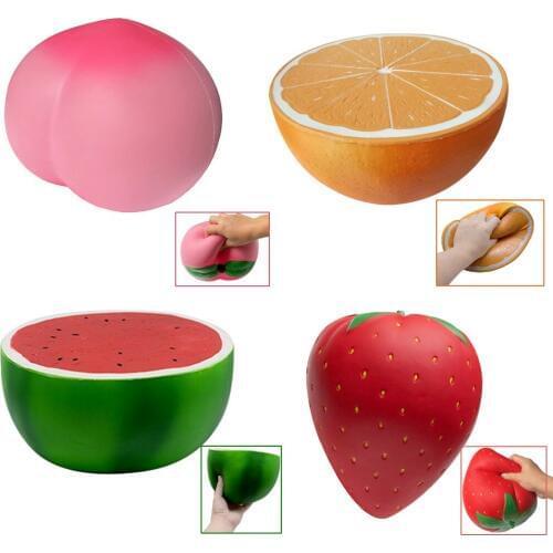 Besegad Cute Kawaii Large Big Huge Soft Squishy Fruits Squishi Peach Toy Slow Rising for Kids Adults Relieves Stress Anxiety