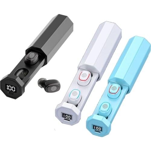 In-Ear Mini Press Charge Display Wireless Headphones Bluetooth Earphones With Microphone