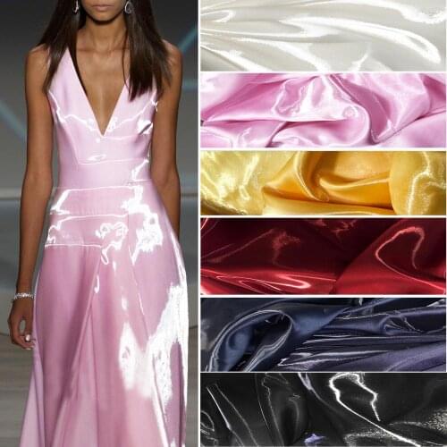 Crystal Satin Fabric Shiny Glossy Light Reflective Fabric for Windbreaker Overcoat,Fashion Designer Fashion by Half Meter