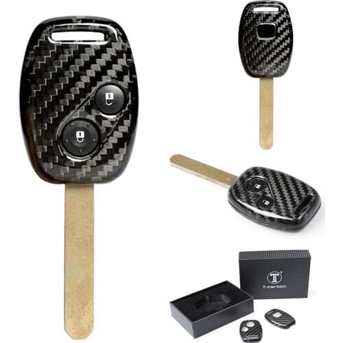 Genuine Carbon Fiber Car Auto Remote Key Case For 2 Button Honda Type R Civic Jazz Accord Fit Odyssey CRZ Insight