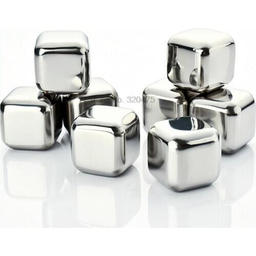 By dhl or ems 200 pcs high quality Stainless Steel Whiskey Stones Ice Cubes Soapstone Glacier Cooler Stone