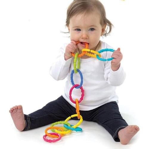 Baby toys 0-12 month Rainbow kids molars ring teether Activity teddy chain clutch ring apron Best gift Doll B0948