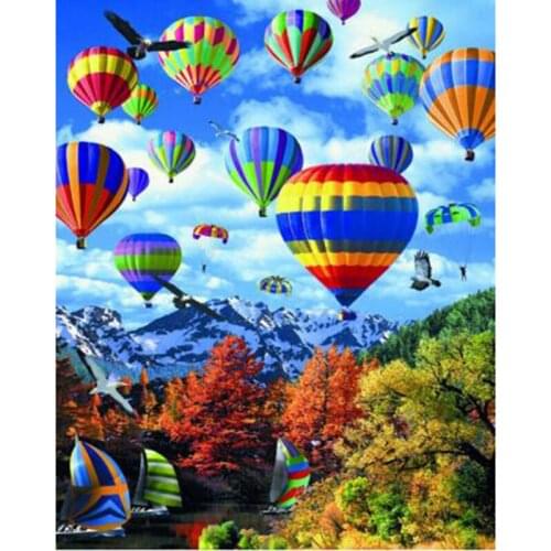 DIY diamond painting hot air balloon diamond embroidery landscape cross stitch sewing home decoration diamond gift