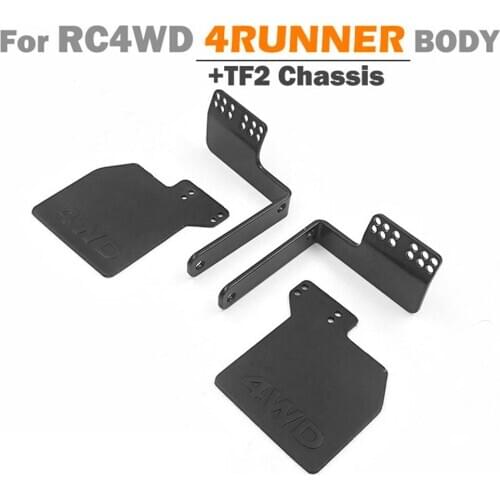 For RC4WD 4RUNNER Body TF2 Chassis RC Car Rubber Fender with Metal Bracket Set Upgrade Parts