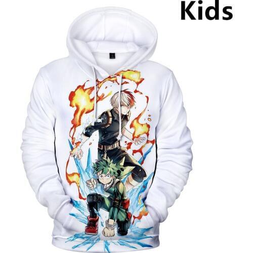 3 To 14 Years Kids Hoodies My Hero Academia 3D Print Hoodie Sweatshirt Boys Girls Boku no Hero Academia Jacket Tops Teen Clothes