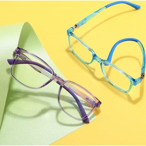 Iboode Children Anti Blue Light Glasses Fashion TR90 Square Clear Lens Kids Eyewear Computer Gaming Goggle Boys Girls Eyeglasses