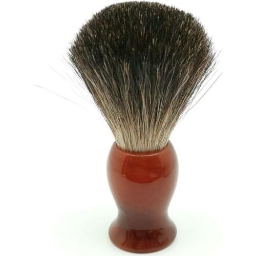 TEYO Black Badger Hair Shaving Brush Misty Rain Pattern Resin Handle Perfect For Safety Double Edge Razor Cream