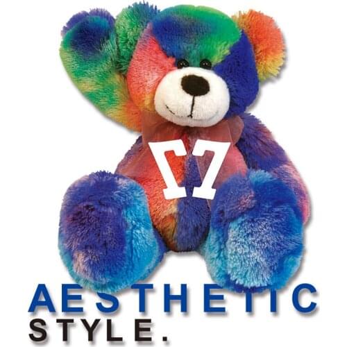 Colorful Bear Patches for Kids Clothing Jacket Heat Transfer PVC Patch Cheap Ironing stickers Thermal transfer printing