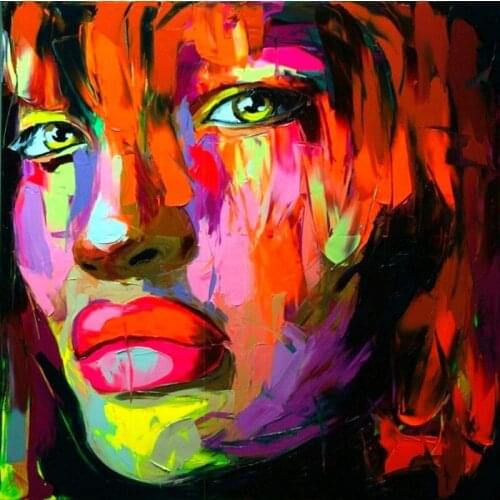 Handpainted Colorful Wall Art Modern Abstract Pictures Oil Paintings Home Decor High Quality Pictures Fashion Girl Home Decor