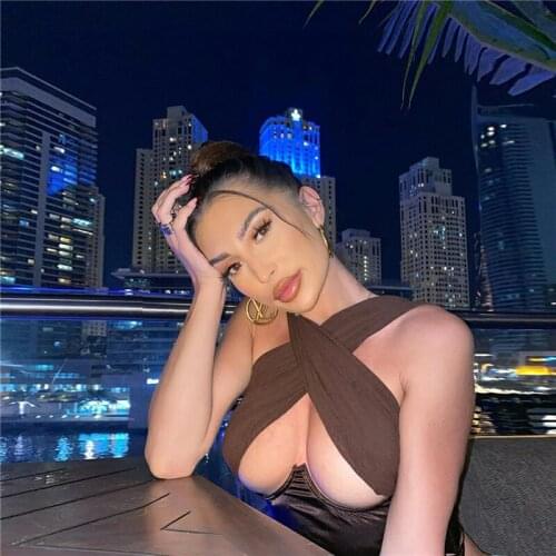 Womens Criss Cross Tank , Sexy Sleeveless Solid Color Cutout Front Crop Tops Casual Party Club Streetwear Lady Bustier Cami