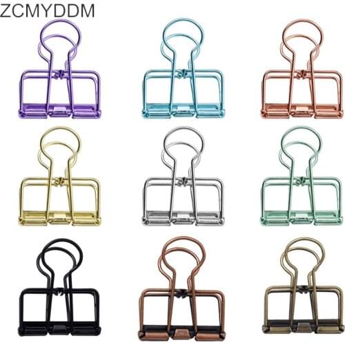 ZCMYDDM 10PCS/Set Metal Binder Clips Notes Letter Paper Clip for Book Stationery School Office High Quality Garment Clips Tools
