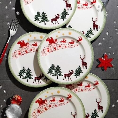 Christmas Plate Set Handmade 6 Pieces Special Design 21cm - 27cm Christmas Gift FAST DELIVERY