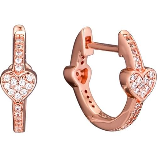 Genuine 925 Sterling Silver Earring Alluring Hearts Hoop Earrings For Women Wedding Earing Fashion Jewelry pendientes