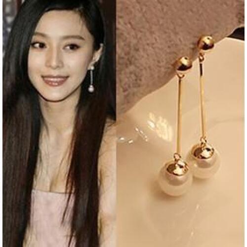 Cheap Marketing Gift 2020 New Pair Fashion Popular Long Pearl Earrings Gold Pearl Earrings Fashion Woman Gift Jewelry