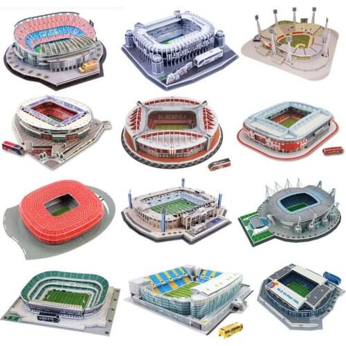 New Jigsaw 3D Puzzle World Football Stadium European Soccer Playground Assembled Building Model Puzzle Toys Adult Toys