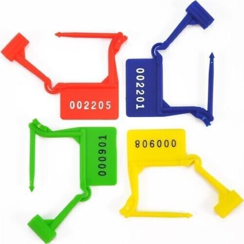 50Pcs Disposable Luggage Plastic Security Padlock Numbered Tags Self-Locking Control Seals for Document Bag First-Aid Kit