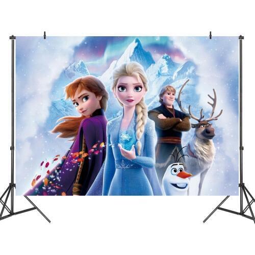Original New Frozen Photography Background Cloth Childrens Birthday Theme Party Arrangement backdrop stand 125/80cm