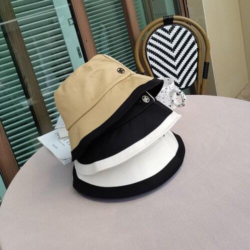 Japanese Unisex Stitching Bucket Hats 2021 Women Sunscreen Men Korean Outdoor Vacation Simple Fisherman Hat Student Beach Cap