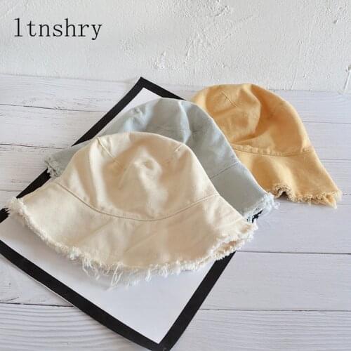 2019 cotton Fashion Korean Casual Ladies Flat tassel Bucket cap Fishermans hat Beach Tourism Hats Women Breathable sun Hat