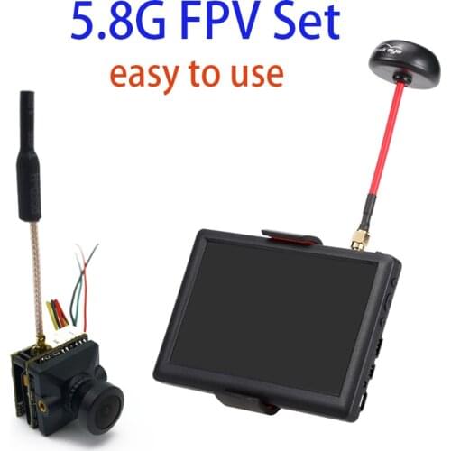 Easy to use 5.8G FPV set video transmitter with ccd 700TVL FPV camera Little Pilot 5 inch 40CH Monitor for Racing Drone RC car
