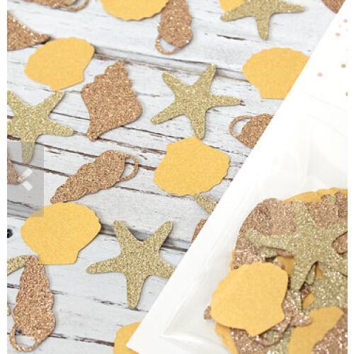 Seashells Glitter Confettis Under the sea Table Scatter ocean beach wedding baby bridal shower bachelorette party favors