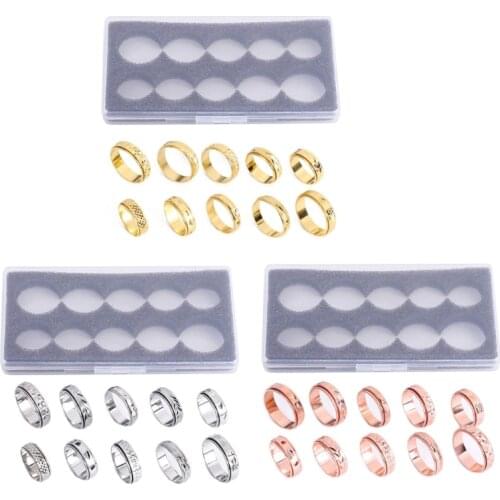 10 Styles Stress Relieving Fidget Band Rings Kit Funny Stress Relief Spinner Metal Rings Bands Unisex Fashion Jewelry