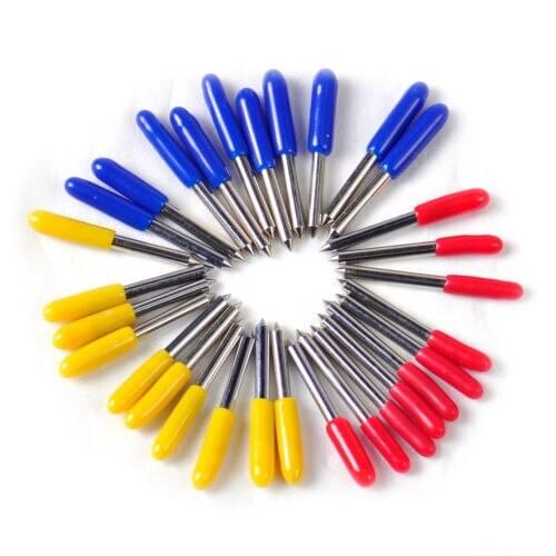 Fixmee 30 pcs Roland Cutting Plotter Vinyl Cutter Blade Knife 30 45 60 Degree GCC Liyu Rabbit Redsail Blades