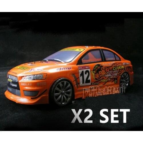 2set 1/10 1:10 EVO 10 LANCER 260mm Wheelbase 190mm width PVC painted body shell for 1/10 RC hobby racing car free shipping