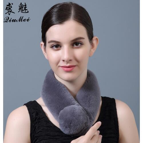 Rabbit Hair Scarf Tube Female Scarves Rex Rabbit Fur Genuine Fur Collar Ring Multi Color 2018 Russian Winter Scarf Ladies