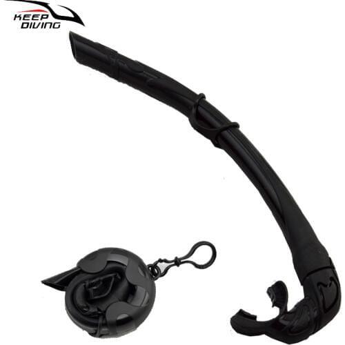 KEEP DIVIN Silicone Diving Snorkel Flexible And Folded Snorkel Tube Top Spearfishing And Freediving Snorkels Adult Snorkel Gears