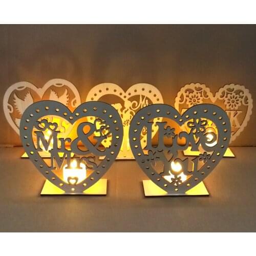 Wedding Valentines Day Wooden Love Table LED Lighted Candle Party Supplies DIY Accessories Decoration Props Home Decoration