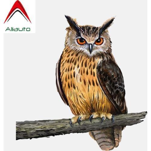 Aliauto Automobile Motorcycles Decoration Car Sticker Owl Standing on A Branch PVC Waterproof Reflective Decals,15cm*15cm