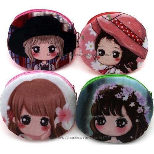 1piece random color , Gift Plush Coin BAG , 10CM Coin Purse NEW Pocket Coin Wallet BAG