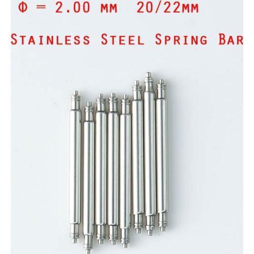 10 Pcs diameter diameter=2mm Stainless Steel 16/18mm/20mm/22mm/24mm Spring Bars Pin for Diver watch