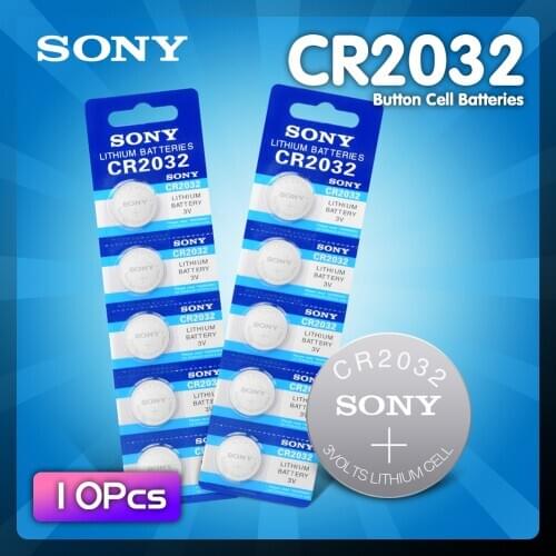 10pcs SONY CR2032 DL2032 ECR2032 BR2032 2032 CR 2032 3V Lithium Button cell Coin Battery Long Lasting for Watches