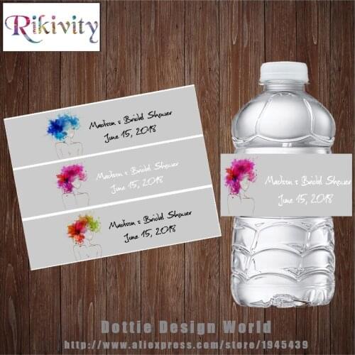 20 Pcs Custom Bridal Shower Wedding Water Bottle Labels Candy Bar Wrapper Wine Sticker Baby Shower Birthday Hen Party Decoration
