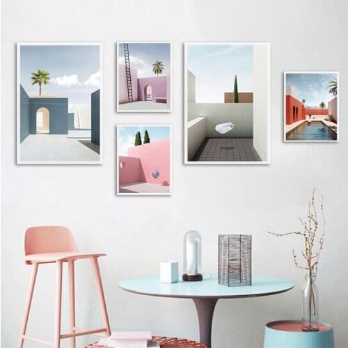 Abstract Still Life Building Canvas Painting Poster and Print Wall Art Pictures Gallery for Living Room Home Decoration