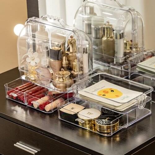 Acrylic Makeup Organizer for Cosmetic Large Capacity Make Up Tools Storage Box Desktop Jewelry Nail Polish Drawer Container Case