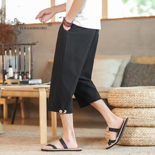 New Summer Japanese Retro Kimono Plus-sized Harem Printed Pants Chinese Shorts Japan Male Harajuku Yukata Trousers Asian Costume