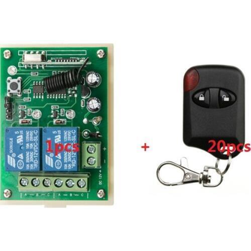 DC12V 2CH Wireless Remote Control Switch System teleswitch 1* Receiver +20* cat eye Transmitters for Appliances Gate Garage Door