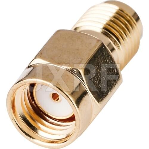 JXRF Coaxial Coax Adapter SMA Female Jack to RP-SMA Male Jack Straight Gilded SMA to RP-SMA Connector