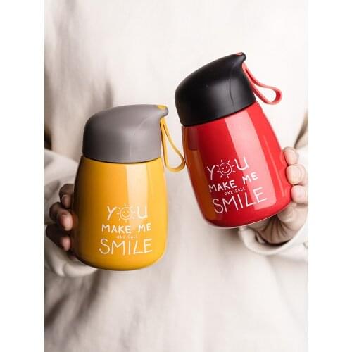 Thermos Cup Cute Portable Womens Small and Simple Big Belly Drinking Cup