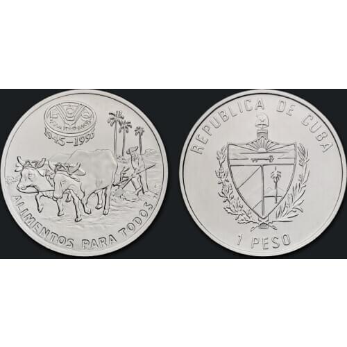 Cuban 1 peso large coin cattle 1995 100% Real Original Collection Coins Unc Genuine Coin