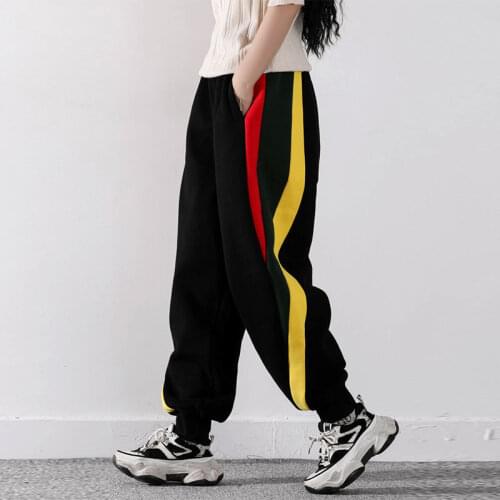 Sweet Girl New Spring/Autumn Korean Harajuku High Street Gothic Girl Couple Sweatpants All-Match Sport Style Plush Casual Pants