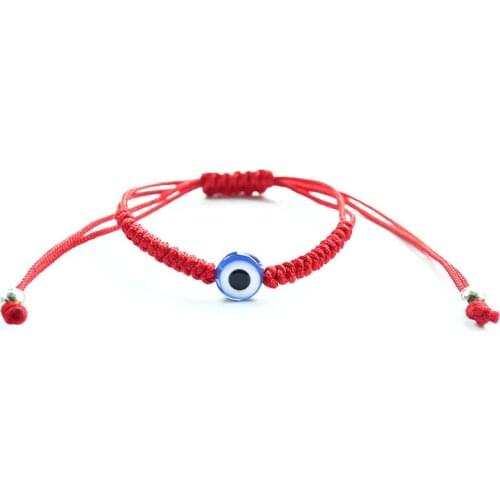 Fashion Round Flat Blue Turkish Evil Eye Braided Rope Bracelet For Little Girls Kids Children Red String Thread Hand Jewelry
