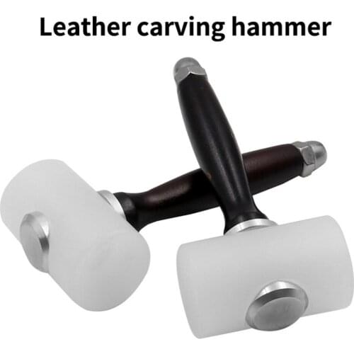 Leather Carving Hammer High Quality Nylon Wood Handle Cowhide Sewing Club Fashion DIY Hand Tools Stainless Steel Hammer