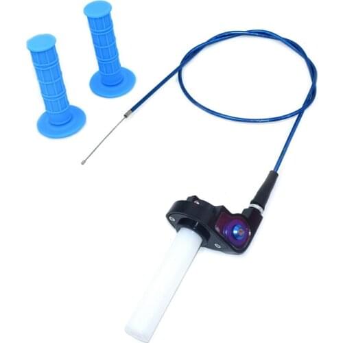 Motorcycle Grips with 1/4 Quick Turn Throttle Adjust 1200MM Throttle Cable For PRO Cone Handlebar Dirt Pit Bike Motocross Parts