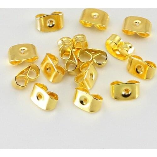 100pc 4x5mm Gold Sliver Color Tone Stainless Steel Ear Nut Clutch Earring Stoppers Post Stud earrings Backs DIY Jewelry Findings