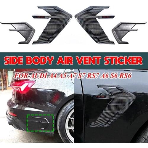 Car Side Body Air Vent Sticker Trim For- A4 A5 A7 S7 RS7 Sportback A6 S6 RS6 Avant Allroad 2019-2021 Carbon Fiber